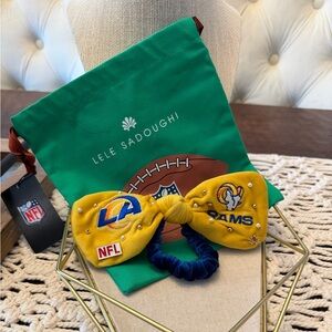 Los Angeles Rams Embroidered Bow Scrunchie - Lele Sadoughi - New With Tags